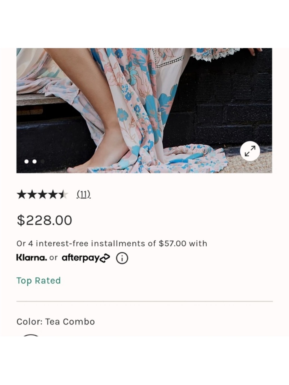 Free People Penny Floral Bodysuit Maxi Dress - Cream, Blue & Pink - Picture 4 of 4
